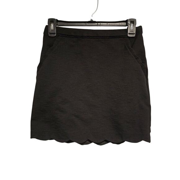 Women's Skies Are Blue Black Mini Skirt with Scalloped Hem | Size Small Petite - Picture 1 of 7